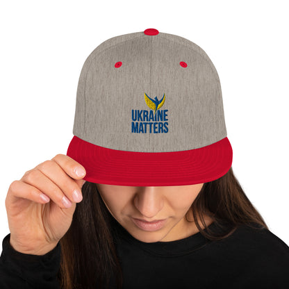 Snapback Hat / Cap - Embroidered Ukraine Matters Logo