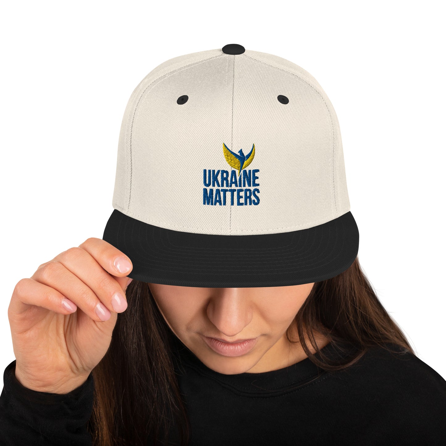 Snapback Hat / Cap - Embroidered Ukraine Matters Logo