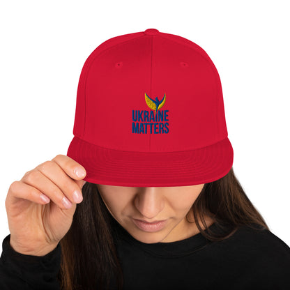 Snapback Hat / Cap - Embroidered Ukraine Matters Logo