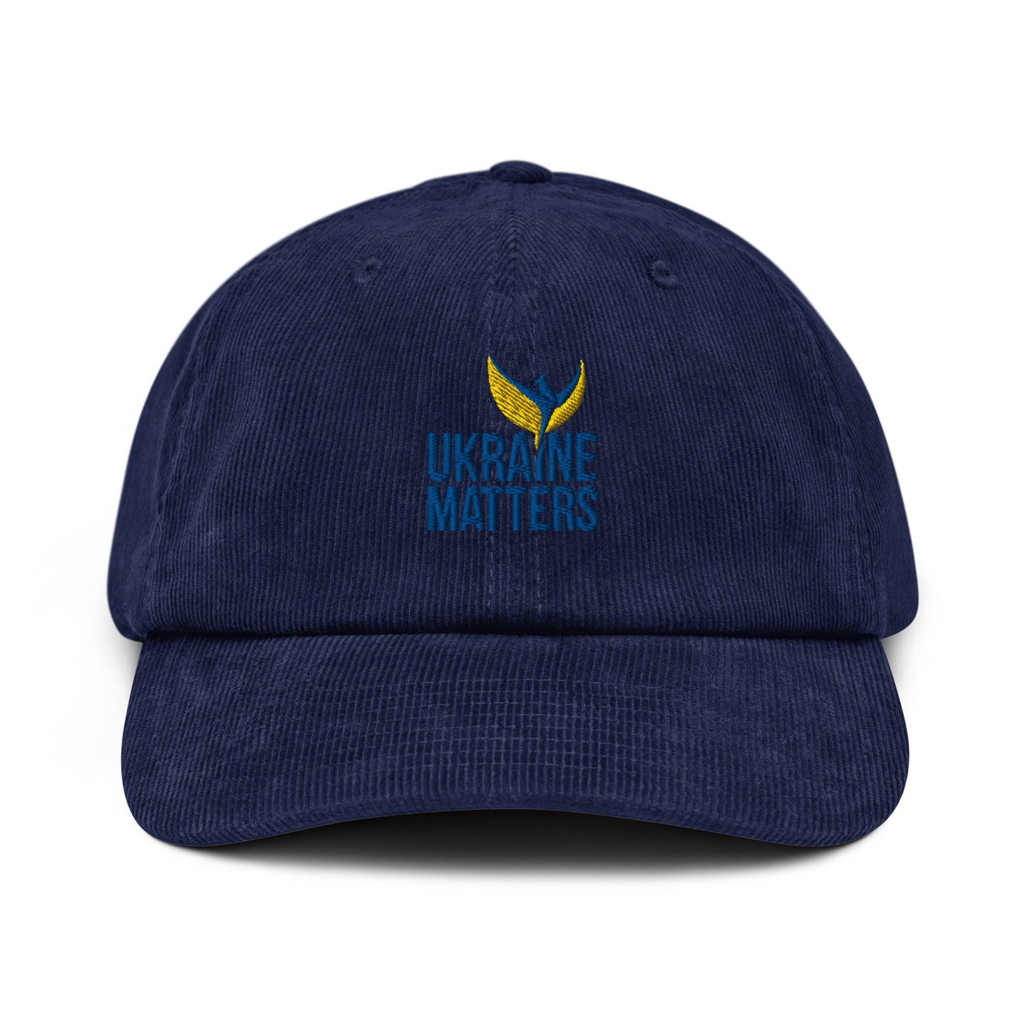 Premium Corduroy Hat / Cap - Embroidered Ukraine Matters Logo