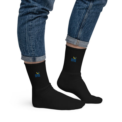 Embroidered Socks - Ukraine Matters Logo