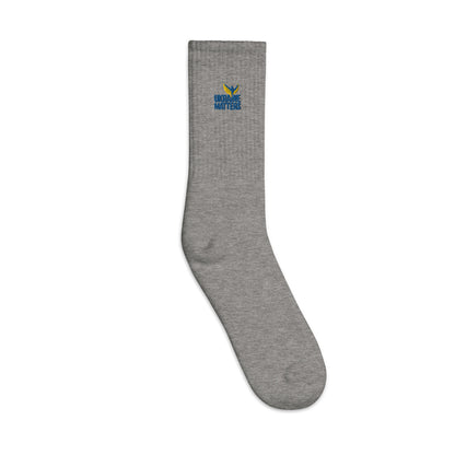 Embroidered Socks - Ukraine Matters Logo