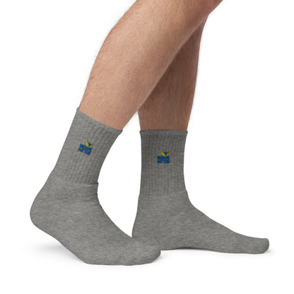 Embroidered Socks - Ukraine Matters Logo