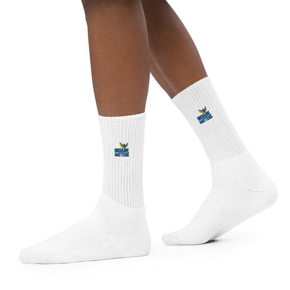 Embroidered Socks - Ukraine Matters Logo