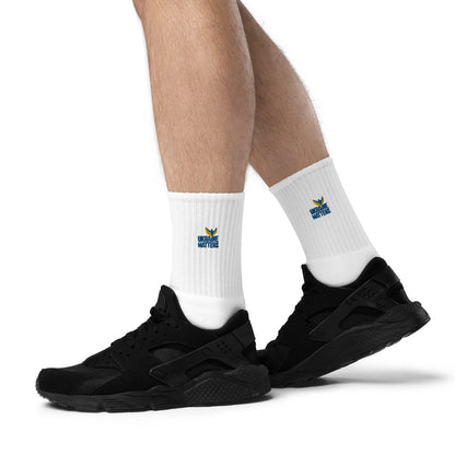 Embroidered Socks - Ukraine Matters Logo