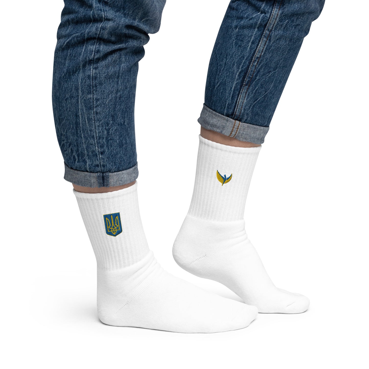 Embroidered Socks - Trident Outside & Phoenix Inside