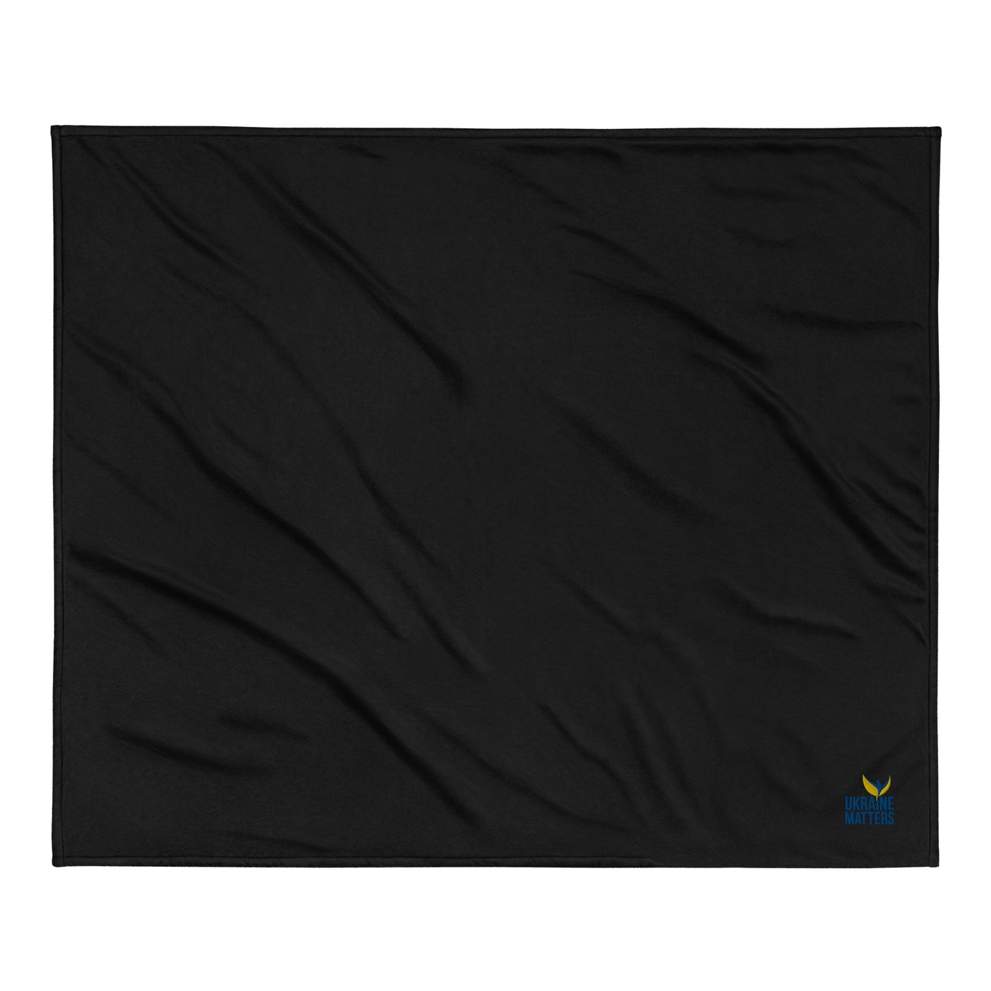 Premium Sherpa Blanket - Embroidered Ukraine Matters Logo (small)