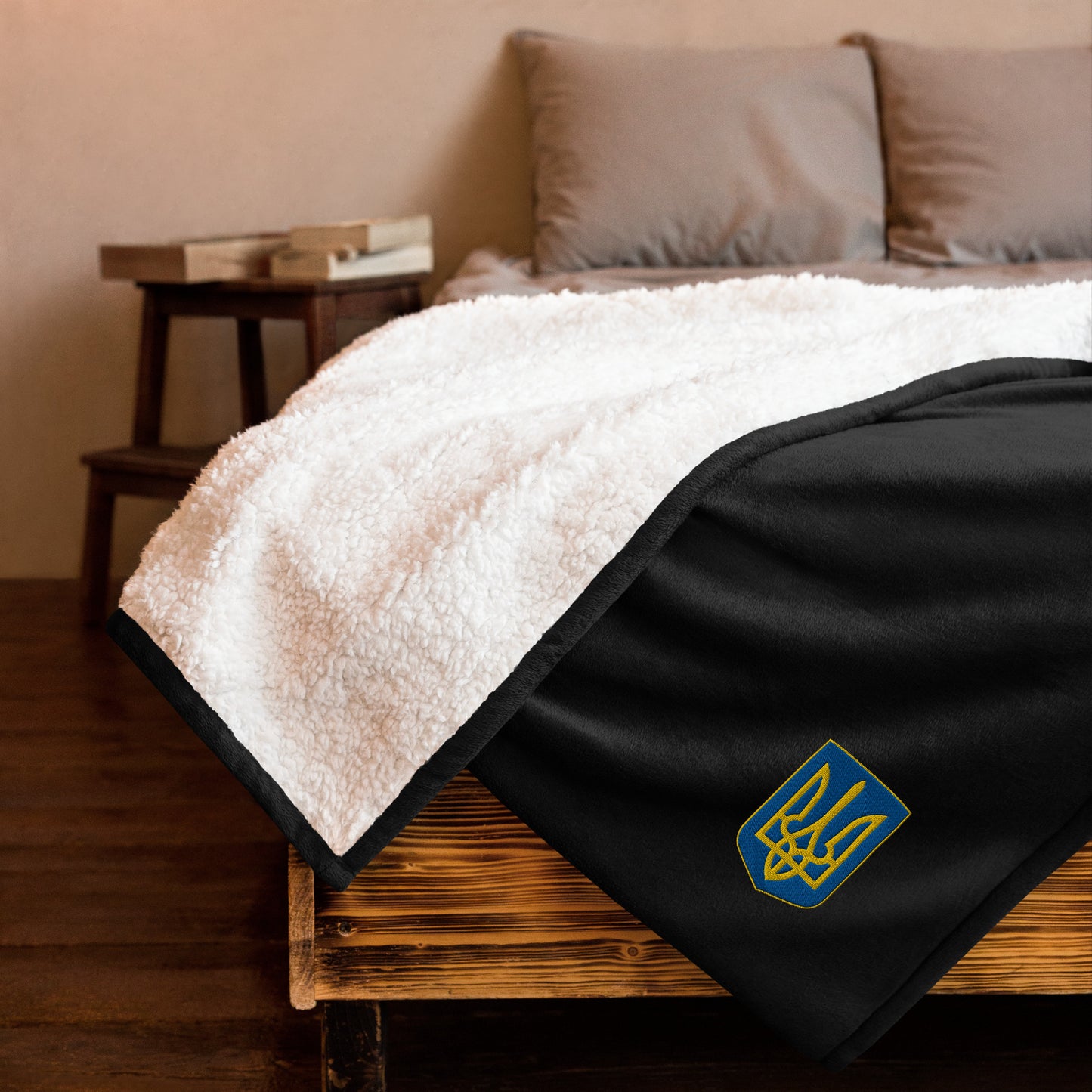 Premium Sherpa Blanket - Embroidered Trident (small)