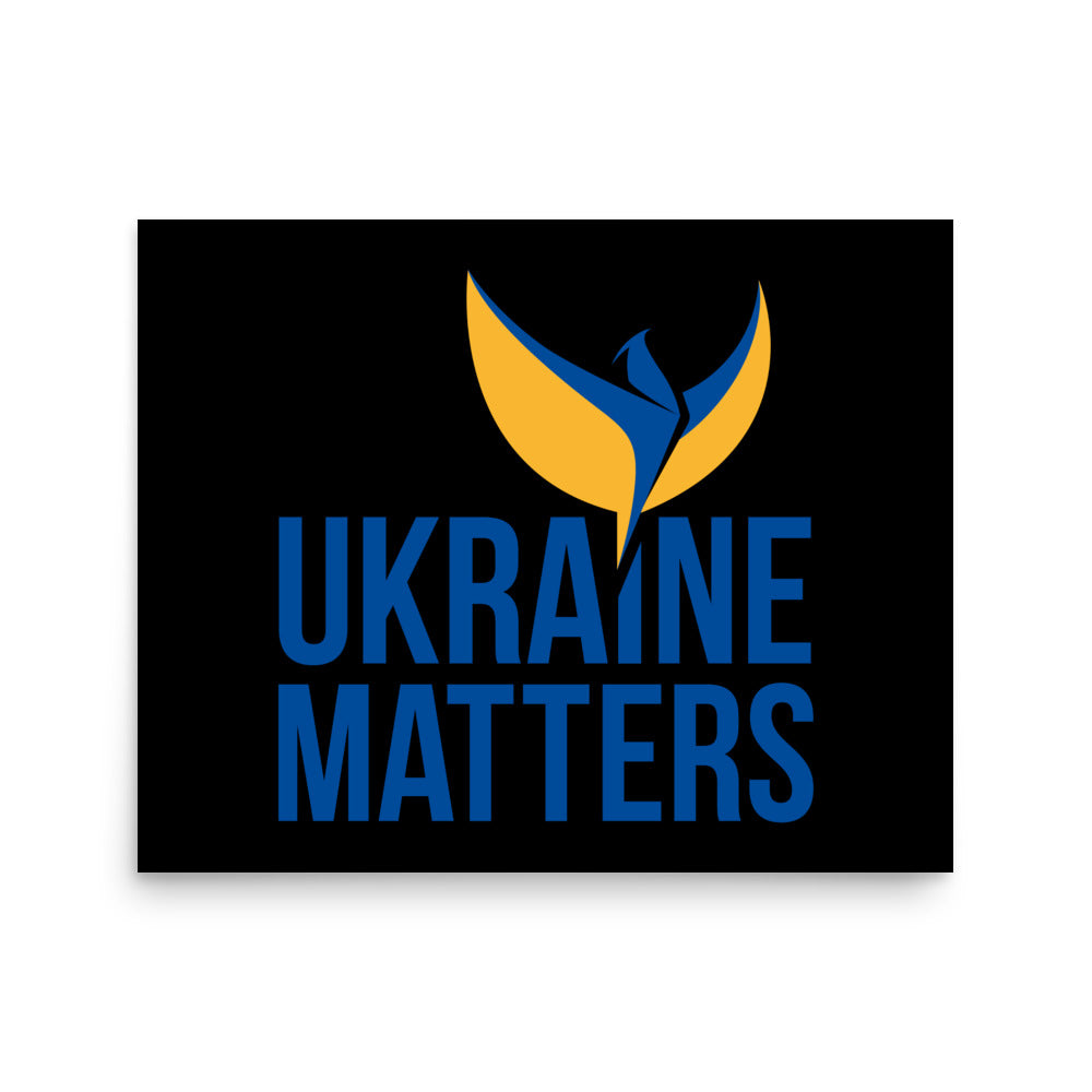 Poster - Ukraine Matters Logo Black Background