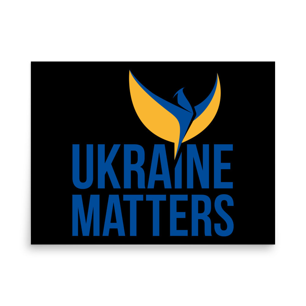 Poster - Ukraine Matters Logo Black Background