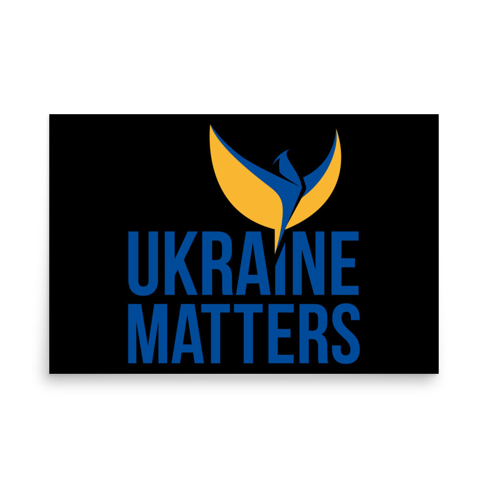 Poster - Ukraine Matters Logo Black Background