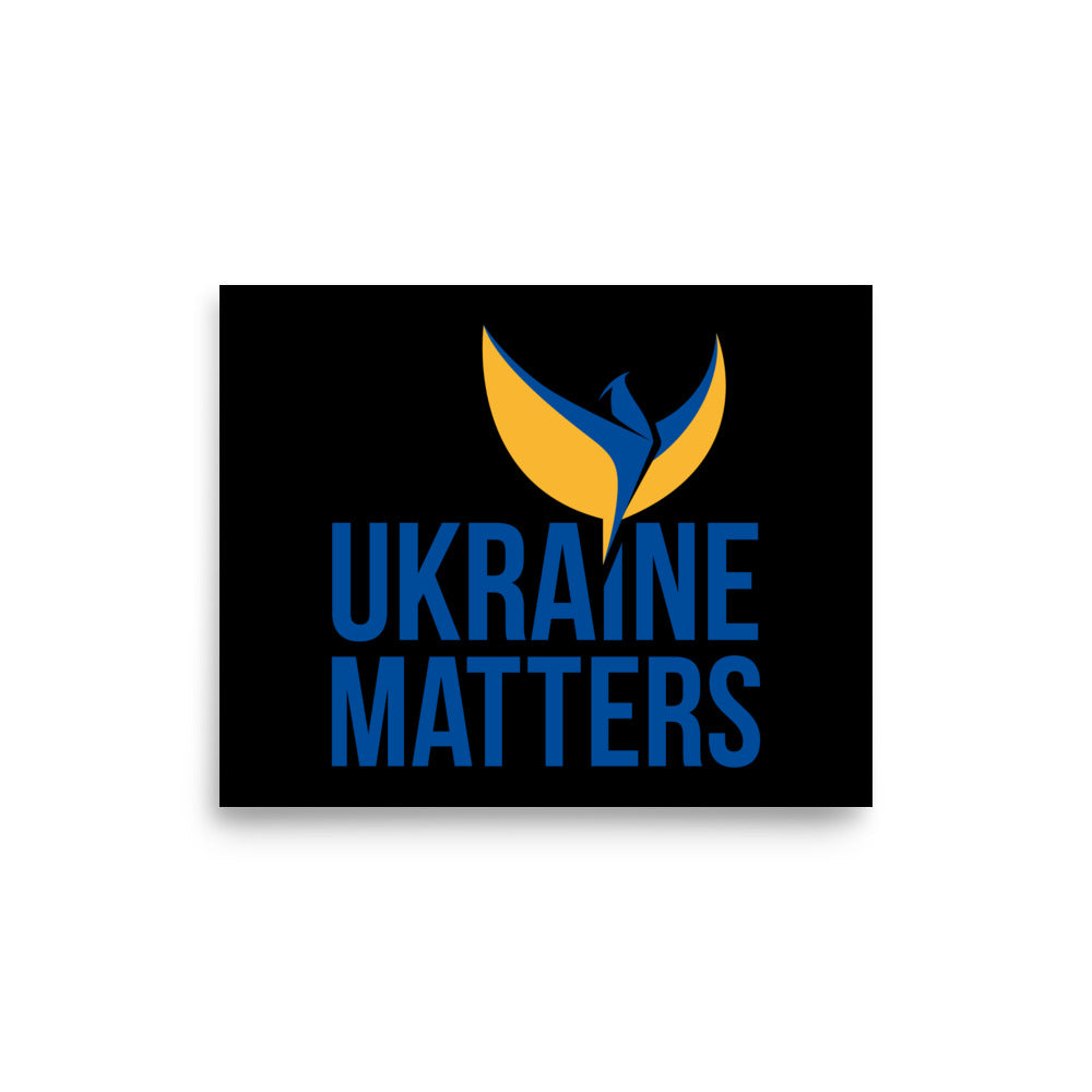 Poster - Ukraine Matters Logo Black Background