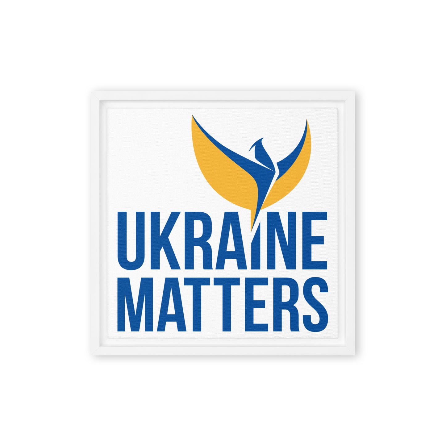 Framed Canvas Painting - Ukraine Matters Logo White Background