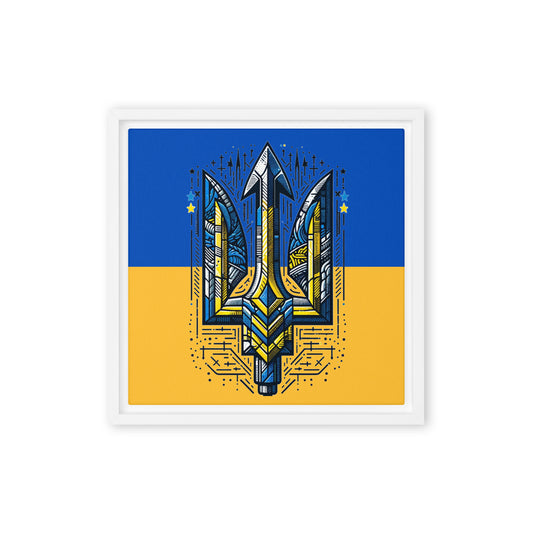 Framed Canvas Painting - Alternative Trident & Flag