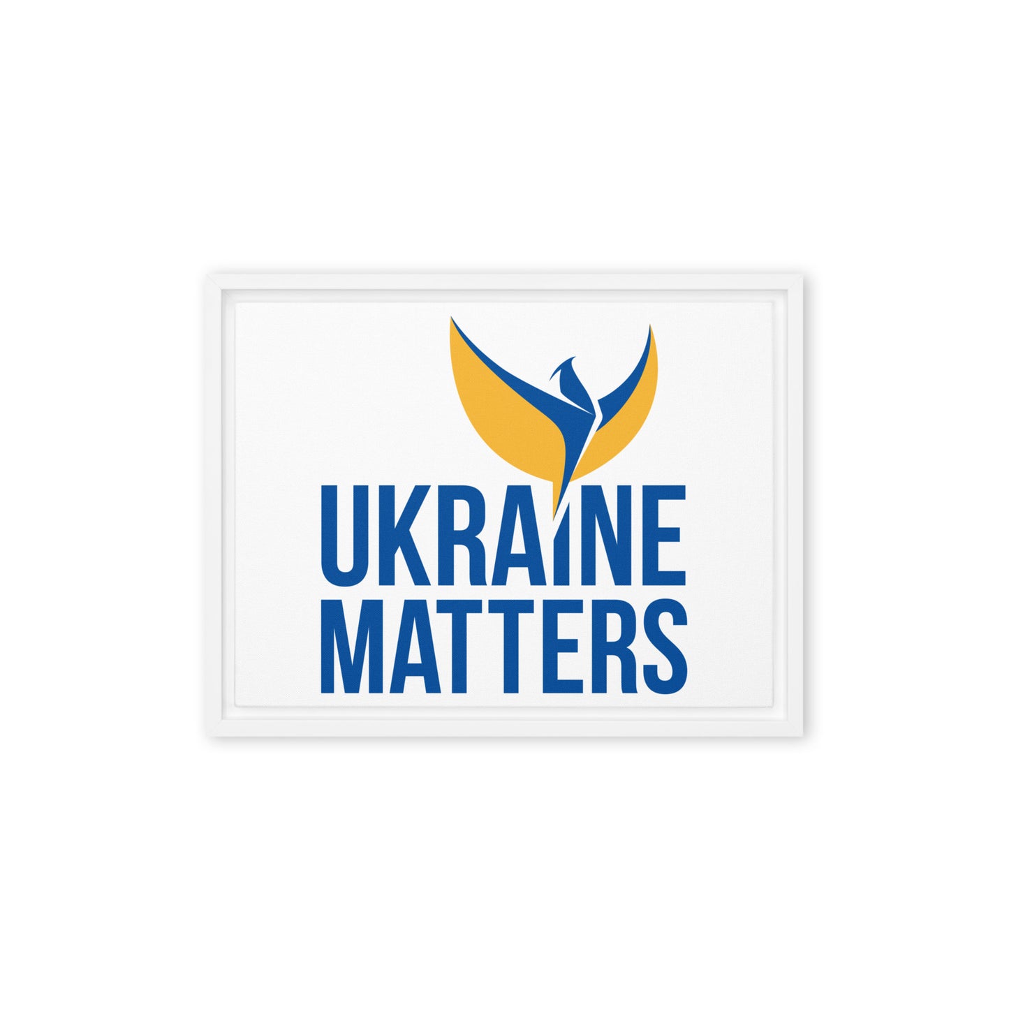 Framed Canvas Painting - Ukraine Matters Logo White Background