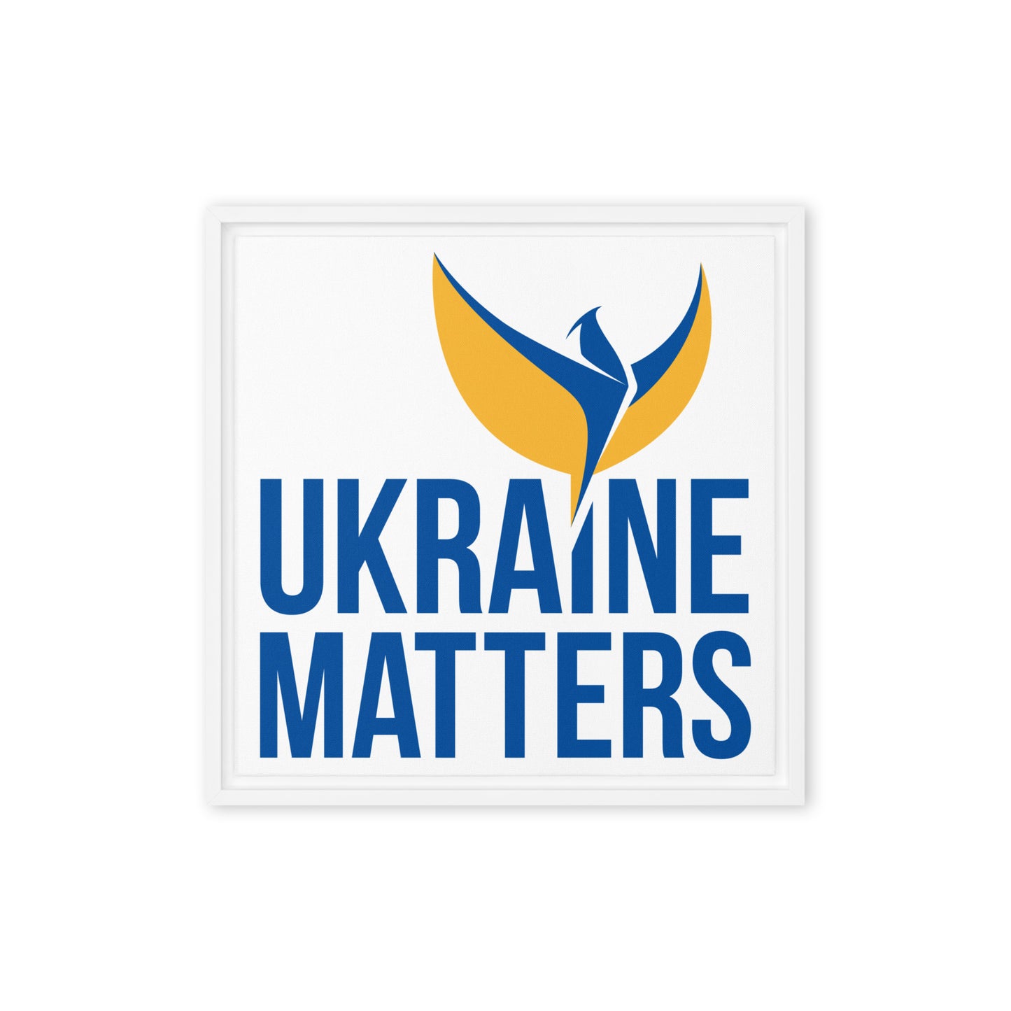 Framed Canvas Painting - Ukraine Matters Logo White Background