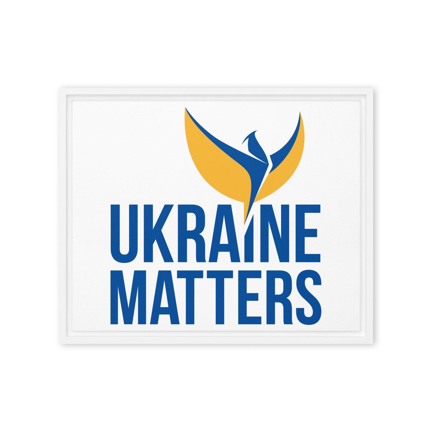 Framed Canvas Painting - Ukraine Matters Logo White Background