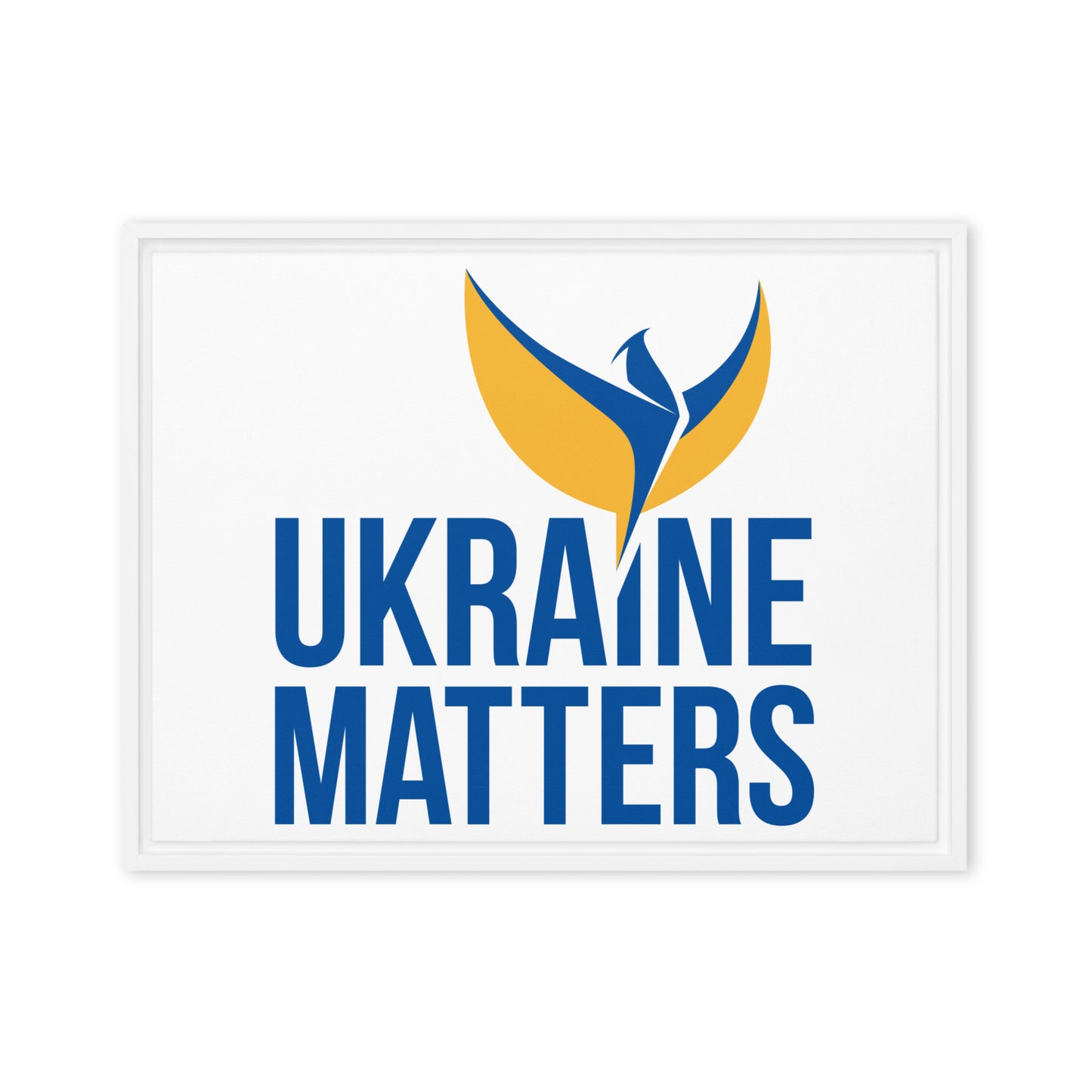 Framed Canvas Painting - Ukraine Matters Logo White Background