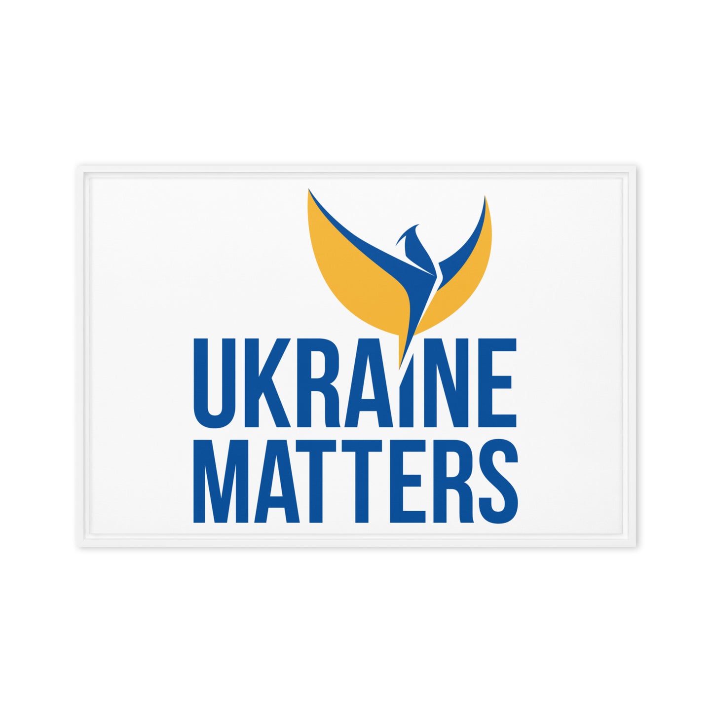 Framed Canvas Painting - Ukraine Matters Logo White Background