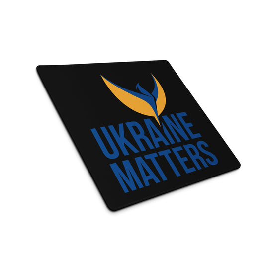 Gaming Black Mouse Pad - Ukraine Matters Logo