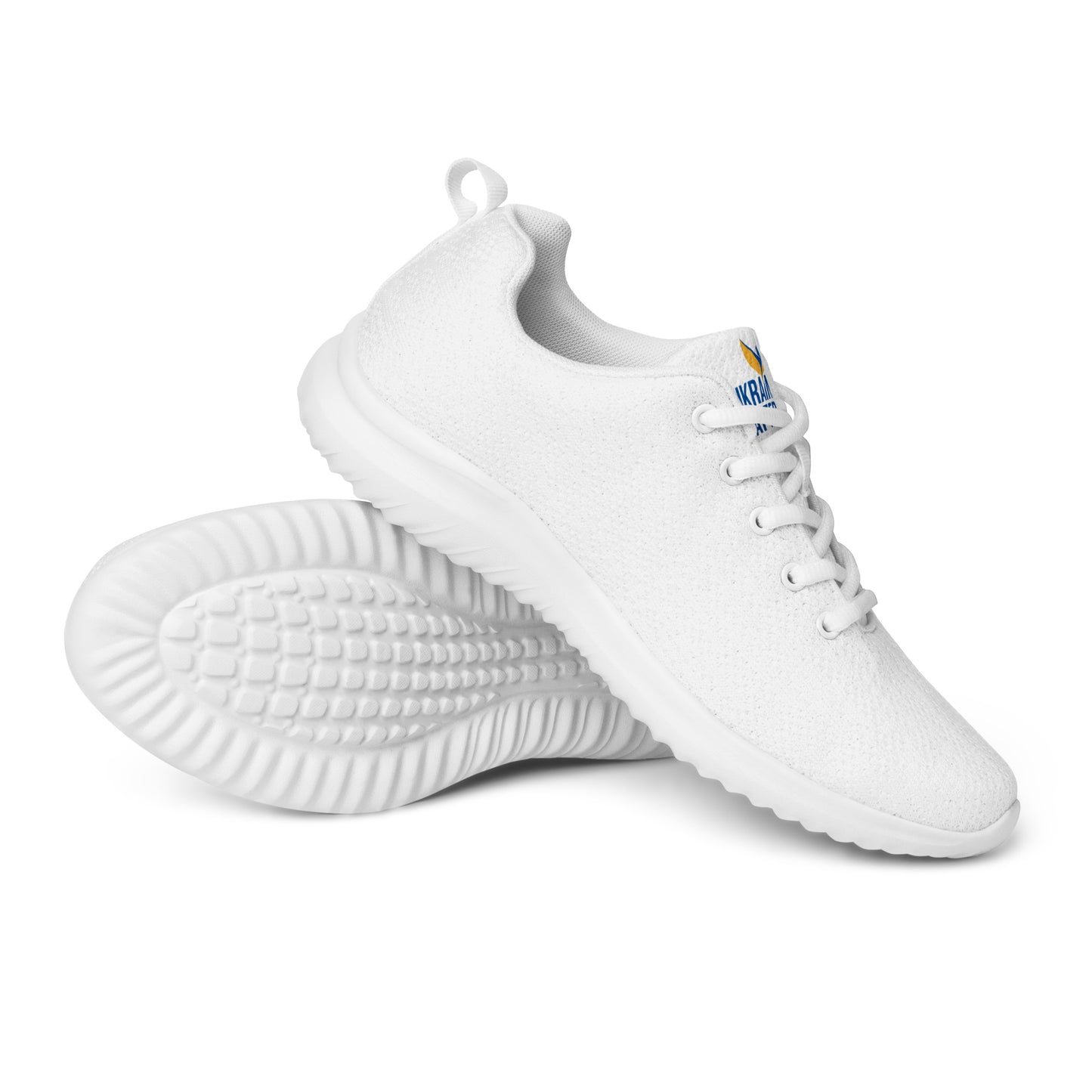 Men’s White Athletic Shoes - Ukraine Matters Logo