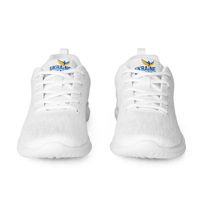 Men’s White Athletic Shoes - Ukraine Matters Logo