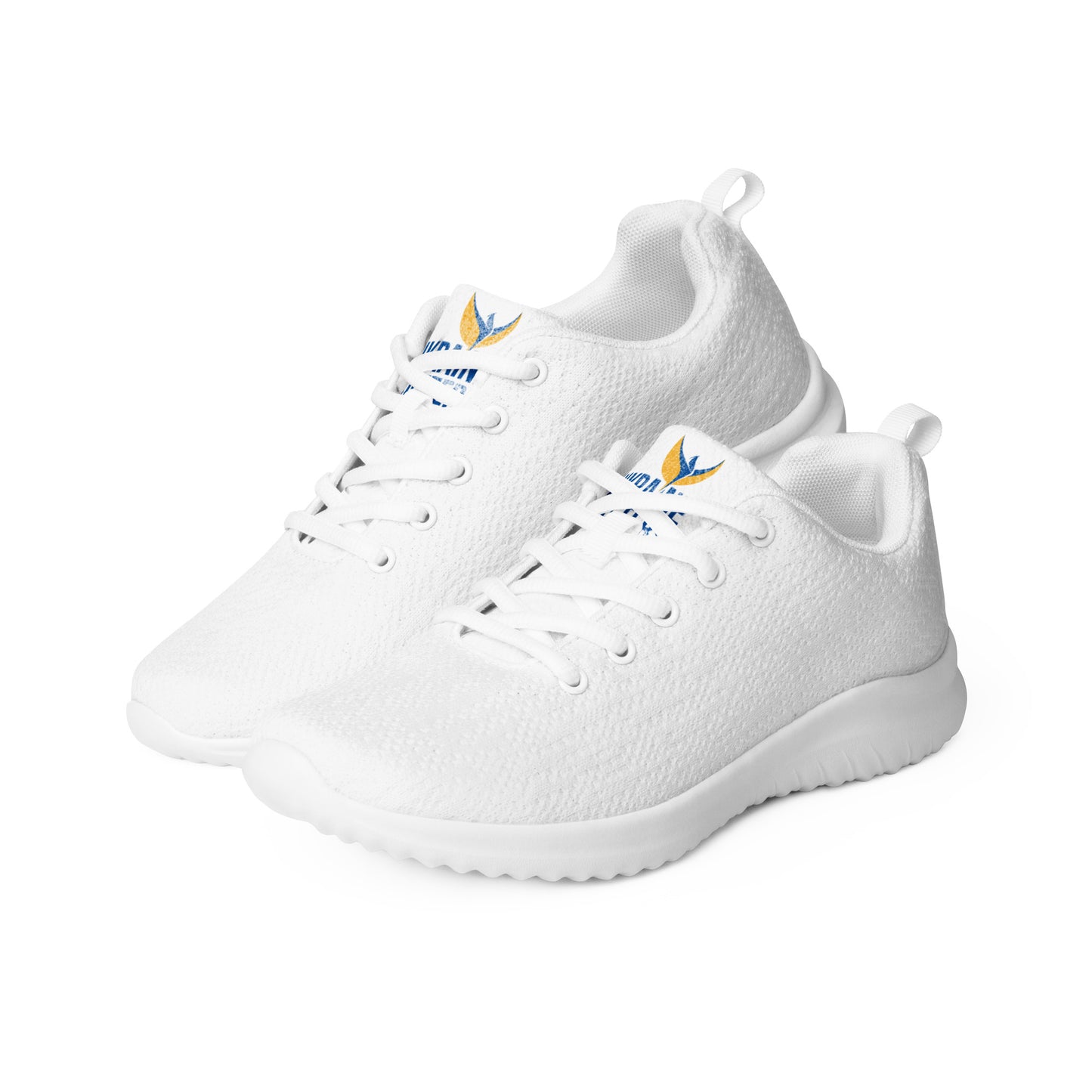 Men’s White Athletic Shoes - Ukraine Matters Logo