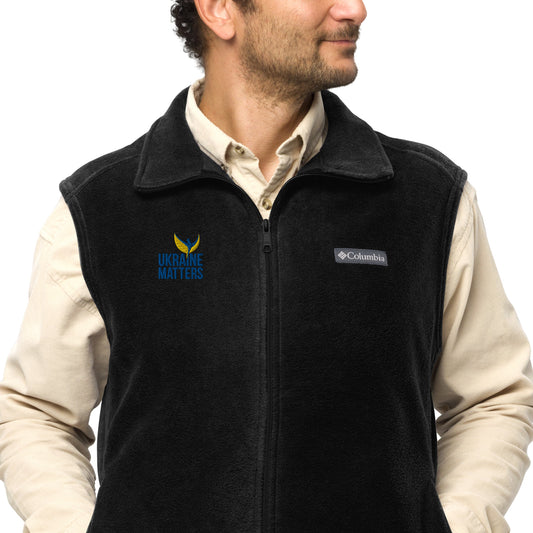 Torso Columbia Fleece Vest - Ukraine Matters Logo [SHIPS ONLY WITHIN THE US]