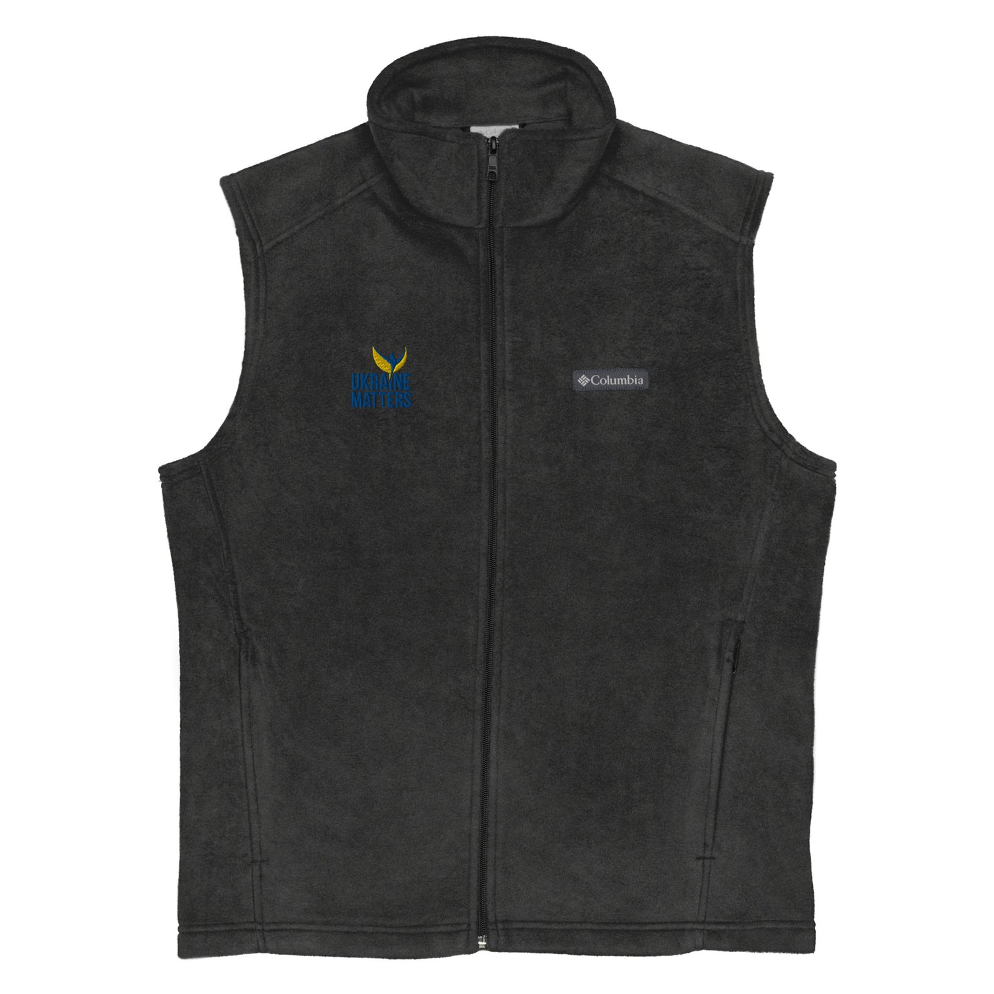 Torso Columbia Fleece Vest - Ukraine Matters Logo [SHIPS ONLY WITHIN THE US]