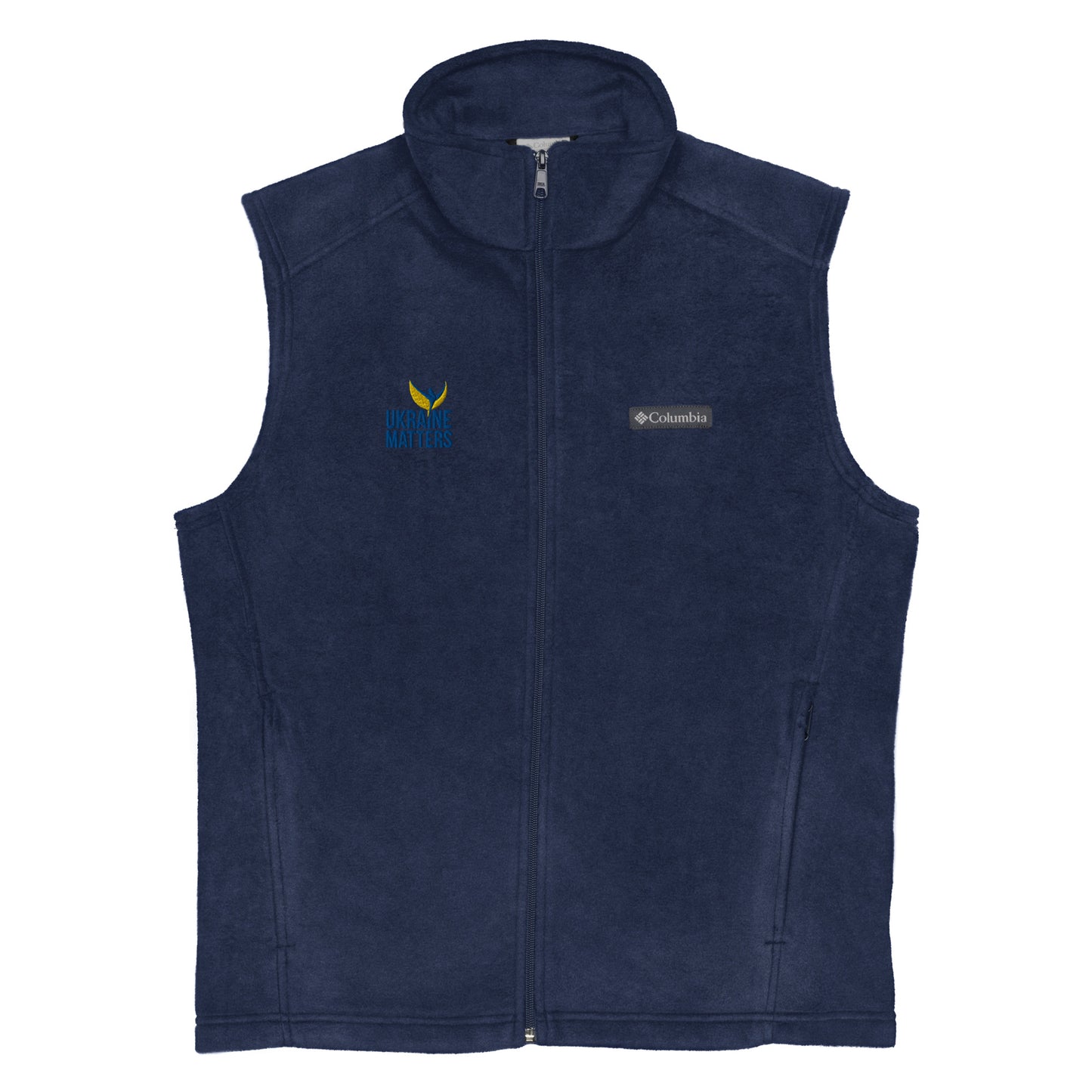 Torso Columbia Fleece Vest - Ukraine Matters Logo [SHIPS ONLY WITHIN THE US]