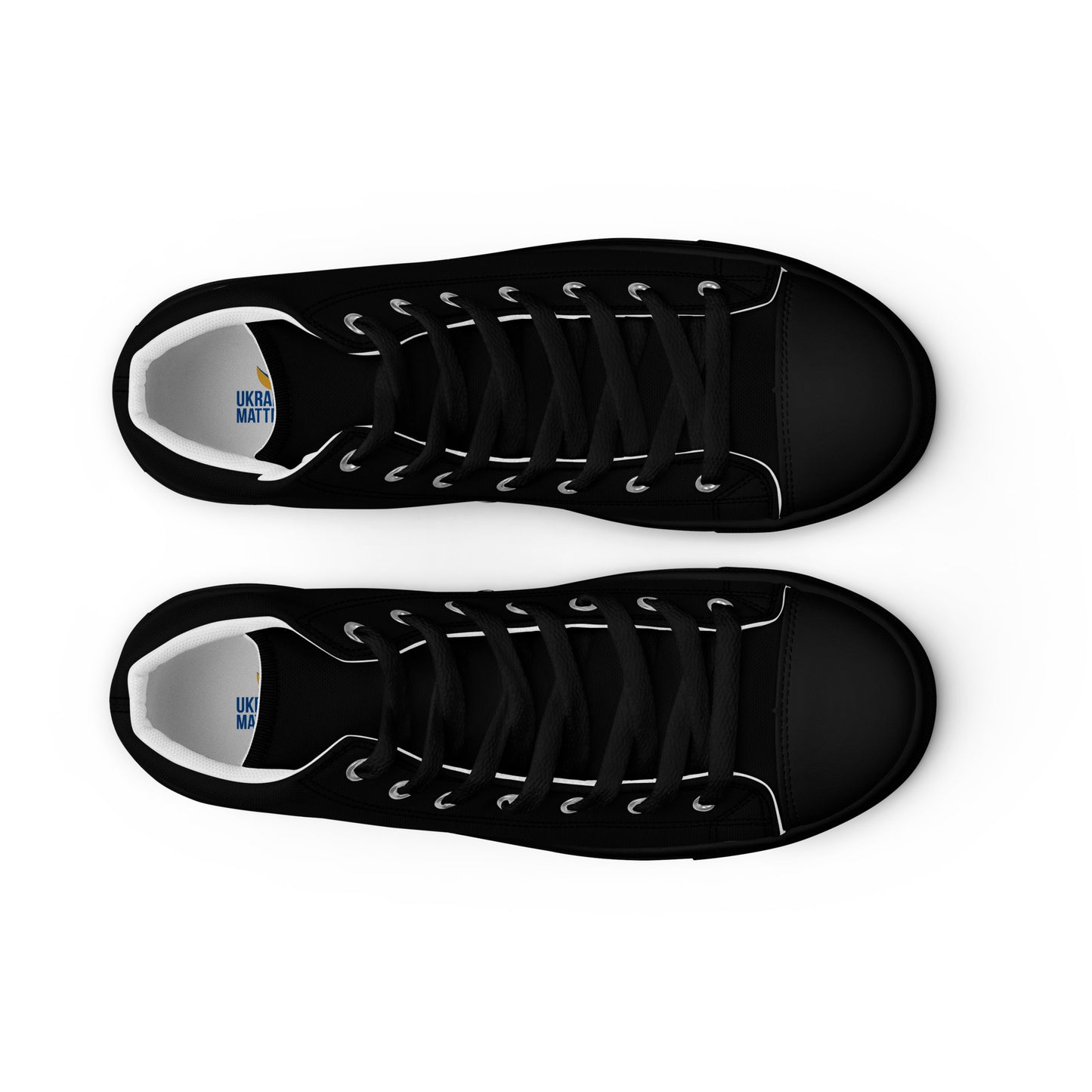 Men’s High Top Black Canvas Shoes - Ukraine Matters Logo