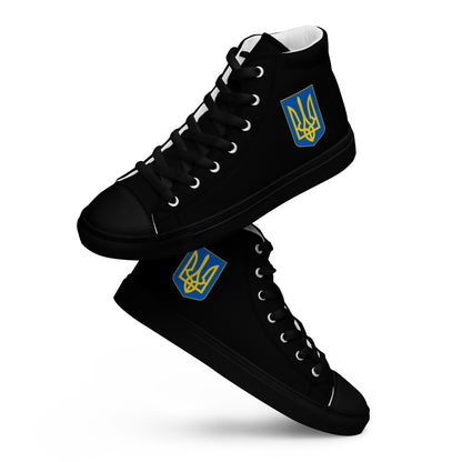 Men’s High Top Black Canvas Shoes - Trident