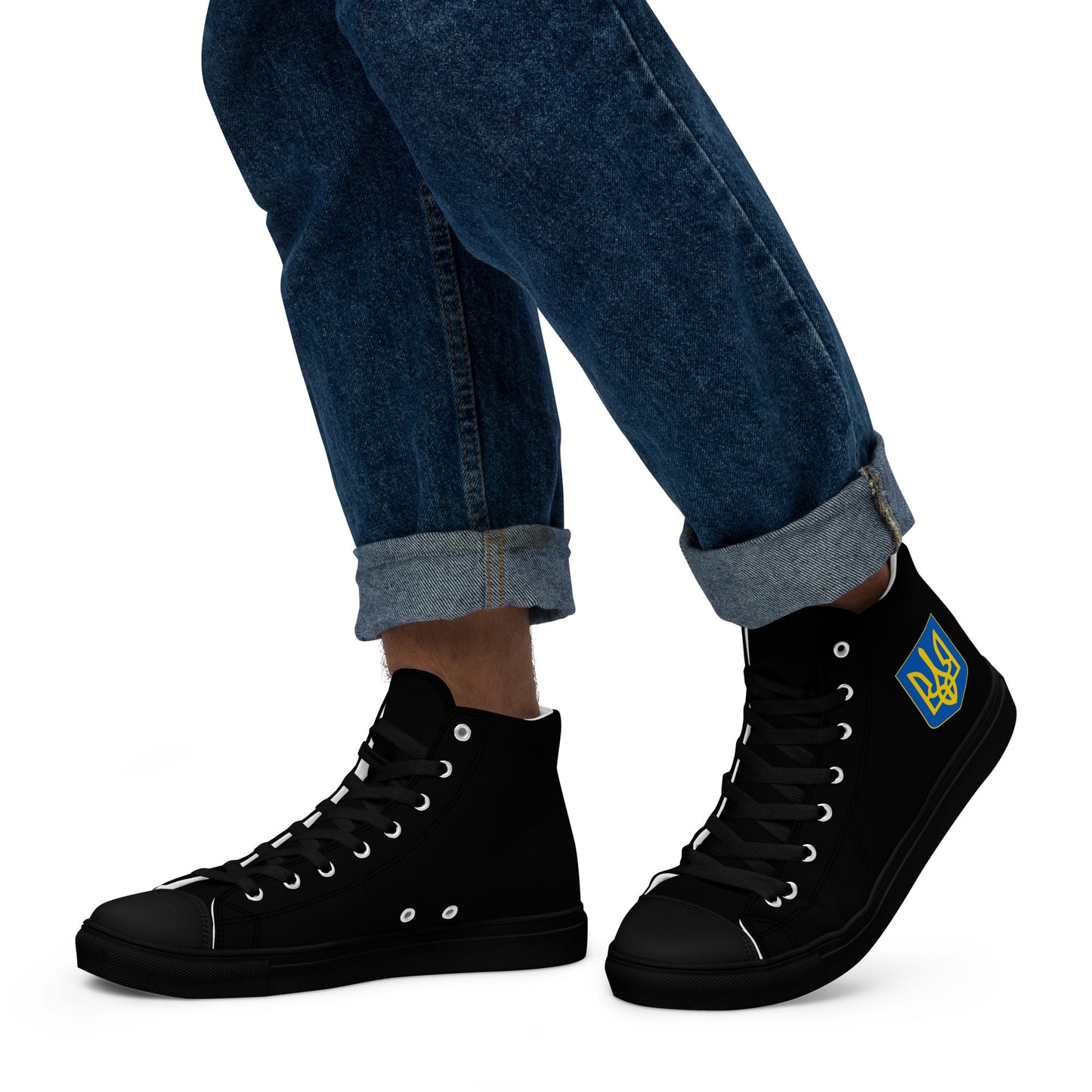 Men’s High Top Black Canvas Shoes - Trident