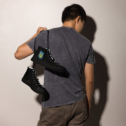 Men’s High Top Black Canvas Shoes - Trident