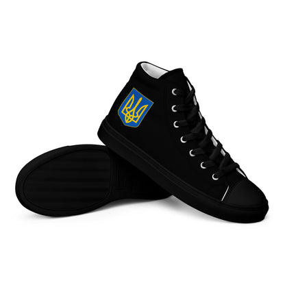 Men’s High Top Black Canvas Shoes - Trident