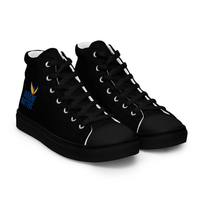 Men’s High Top Black Canvas Shoes - Ukraine Matters Logo