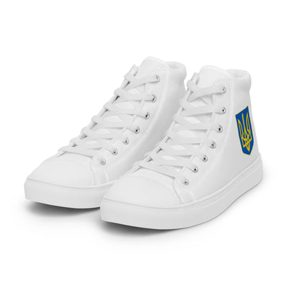 Men’s High Top White Canvas Shoes - Trident