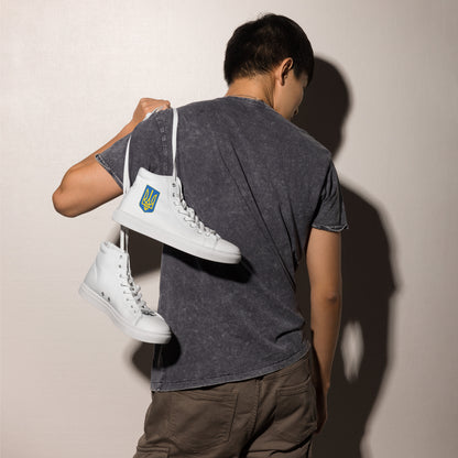 Men’s High Top White Canvas Shoes - Trident