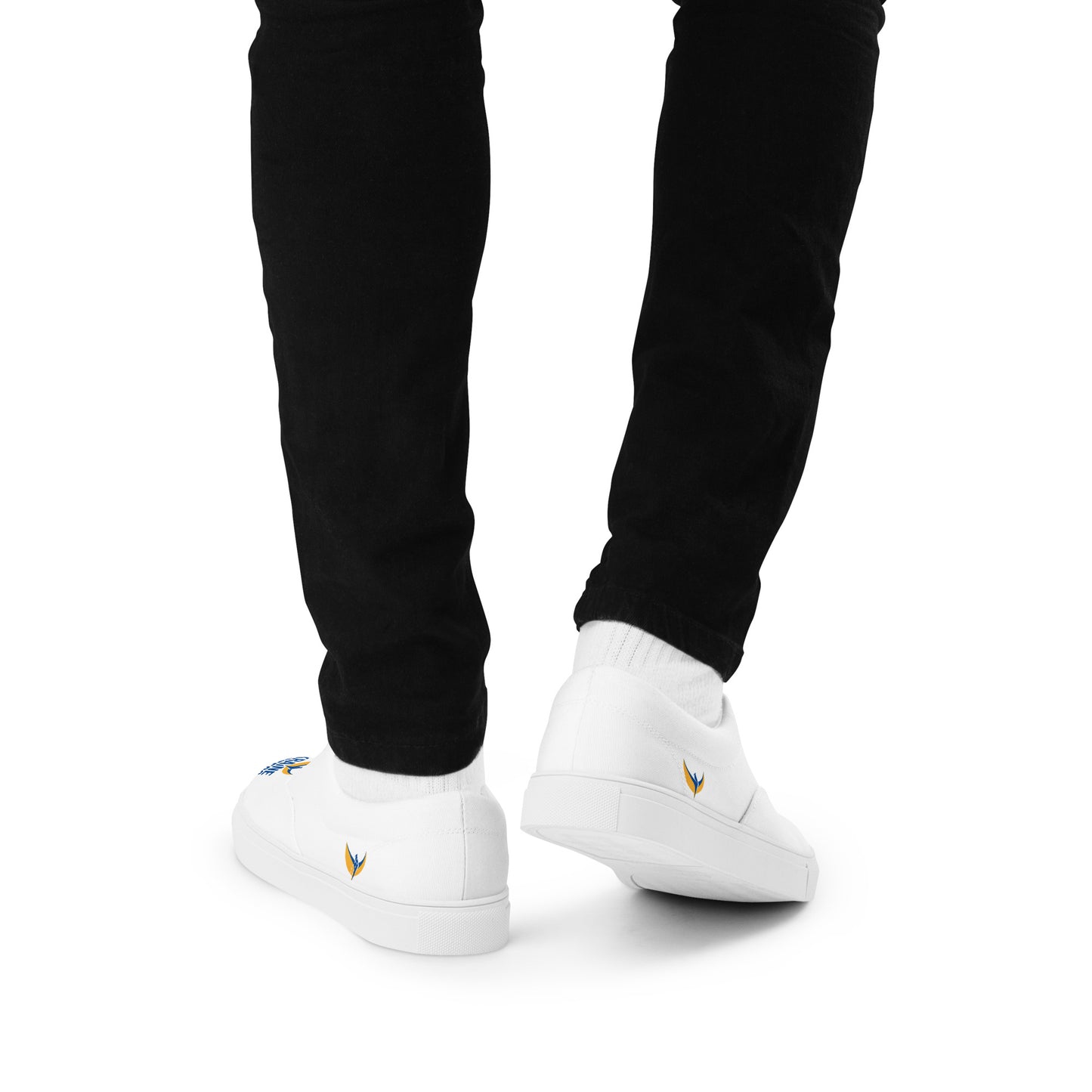 Men’s Lace-up White Canvas Shoes - Ukraine Matters Logo