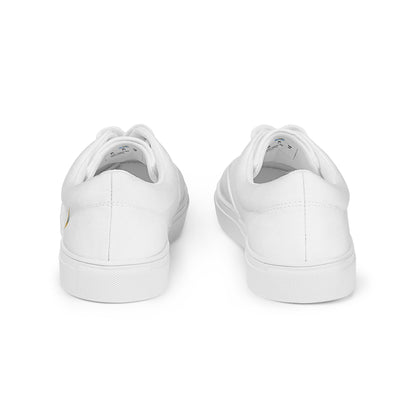 Men’s Lace-up White Canvas Shoes - Ukraine Matters Logo