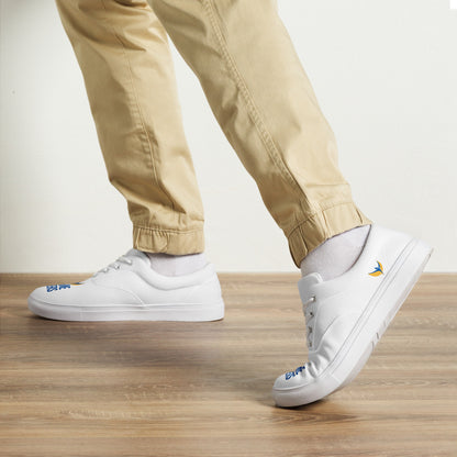 Men’s Lace-up White Canvas Shoes - Ukraine Matters Logo