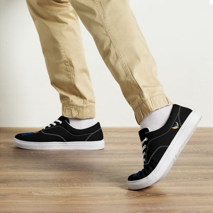 Men’s Lace-up Black Canvas Shoes - Ukraine Matters Logo