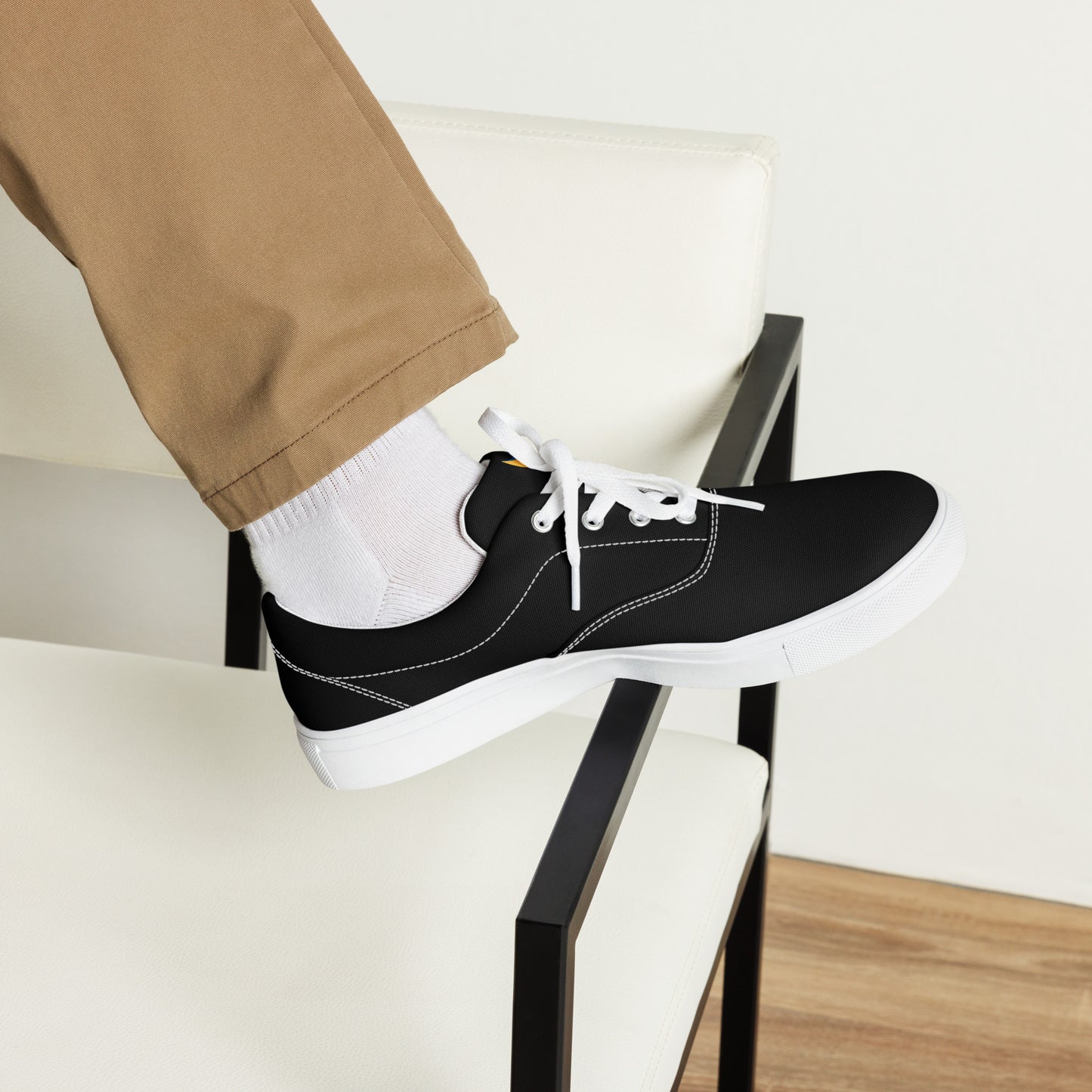 Men’s Lace-up Black Canvas Shoes - Phoenix Incogni Center