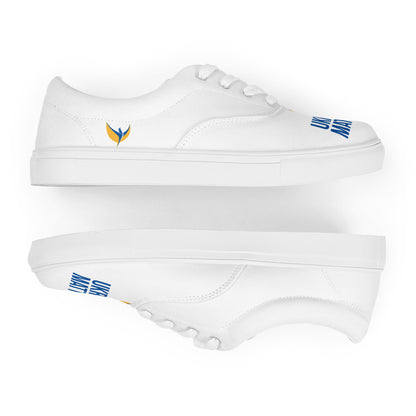 Men’s Lace-up White Canvas Shoes - Ukraine Matters Logo