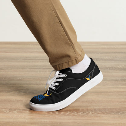 Men’s Lace-up Black Canvas Shoes - Ukraine Matters Logo