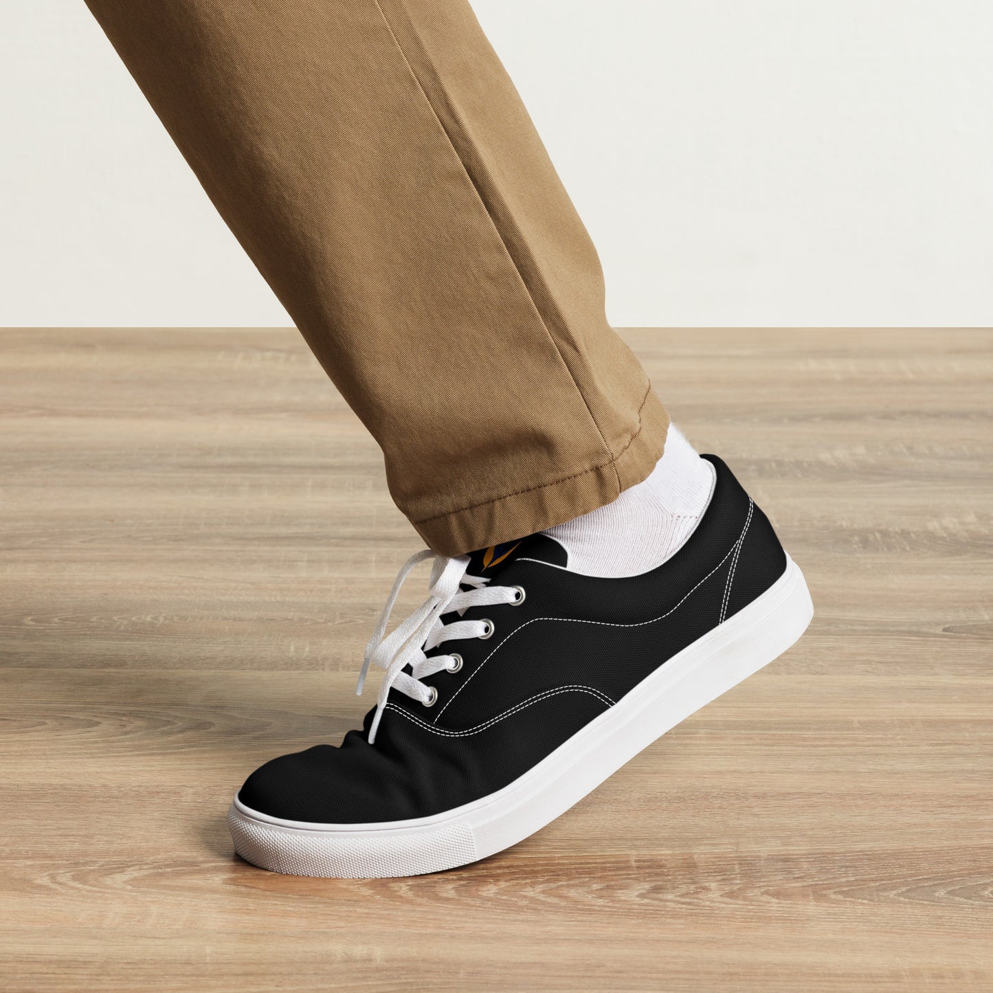 Men’s Lace-up Black Canvas Shoes - Phoenix Incogni Center