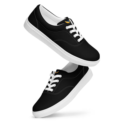 Men’s Lace-up Black Canvas Shoes - Phoenix Incogni Center