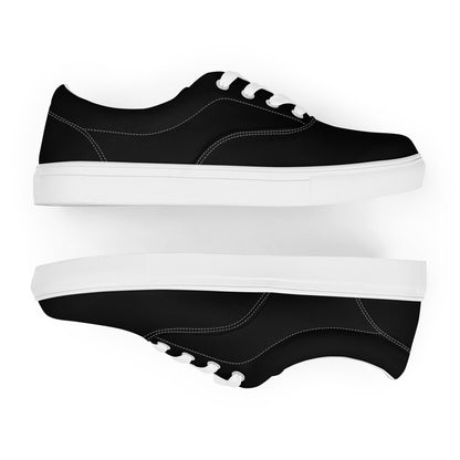 Men’s Lace-up Black Canvas Shoes - Phoenix Incogni Center