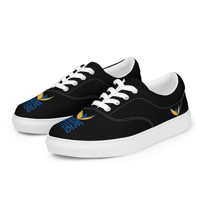 Men’s Lace-up Black Canvas Shoes - Ukraine Matters Logo