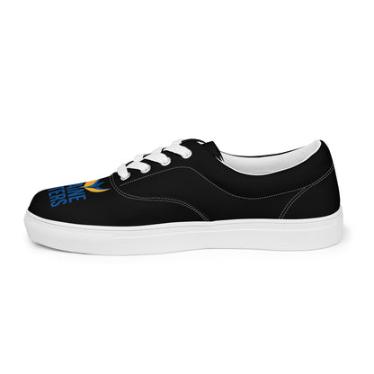 Men’s Lace-up Black Canvas Shoes - Ukraine Matters Logo